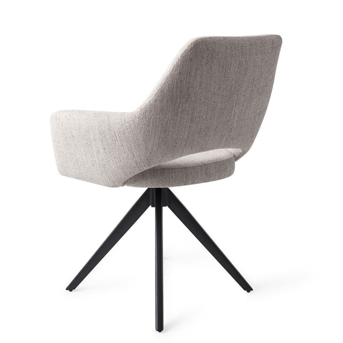 Esszimmerstuhl YANAI drehbar – Hellgrau mit schwarzem Gestell