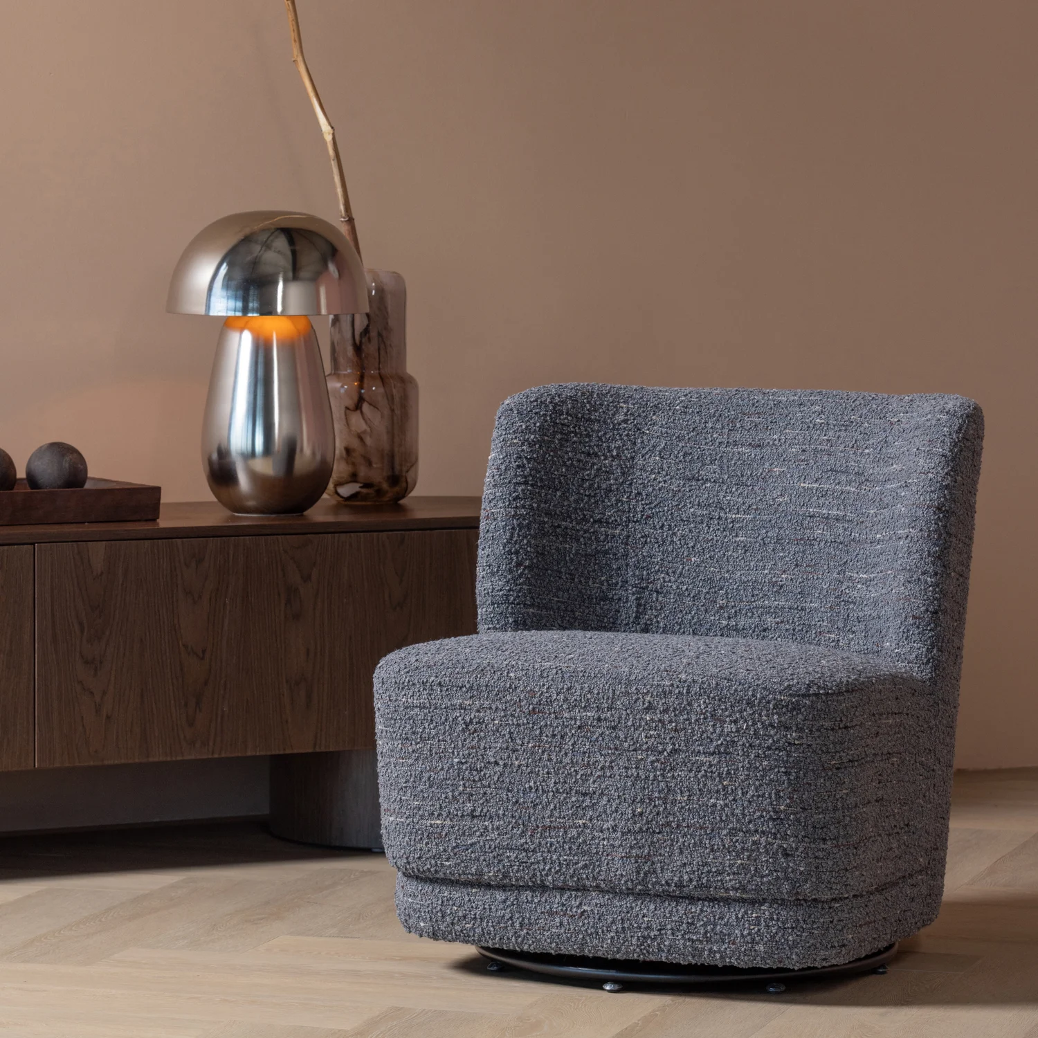Atty Drehsessel Chunky Melange grau FSC – Design & Komfort
