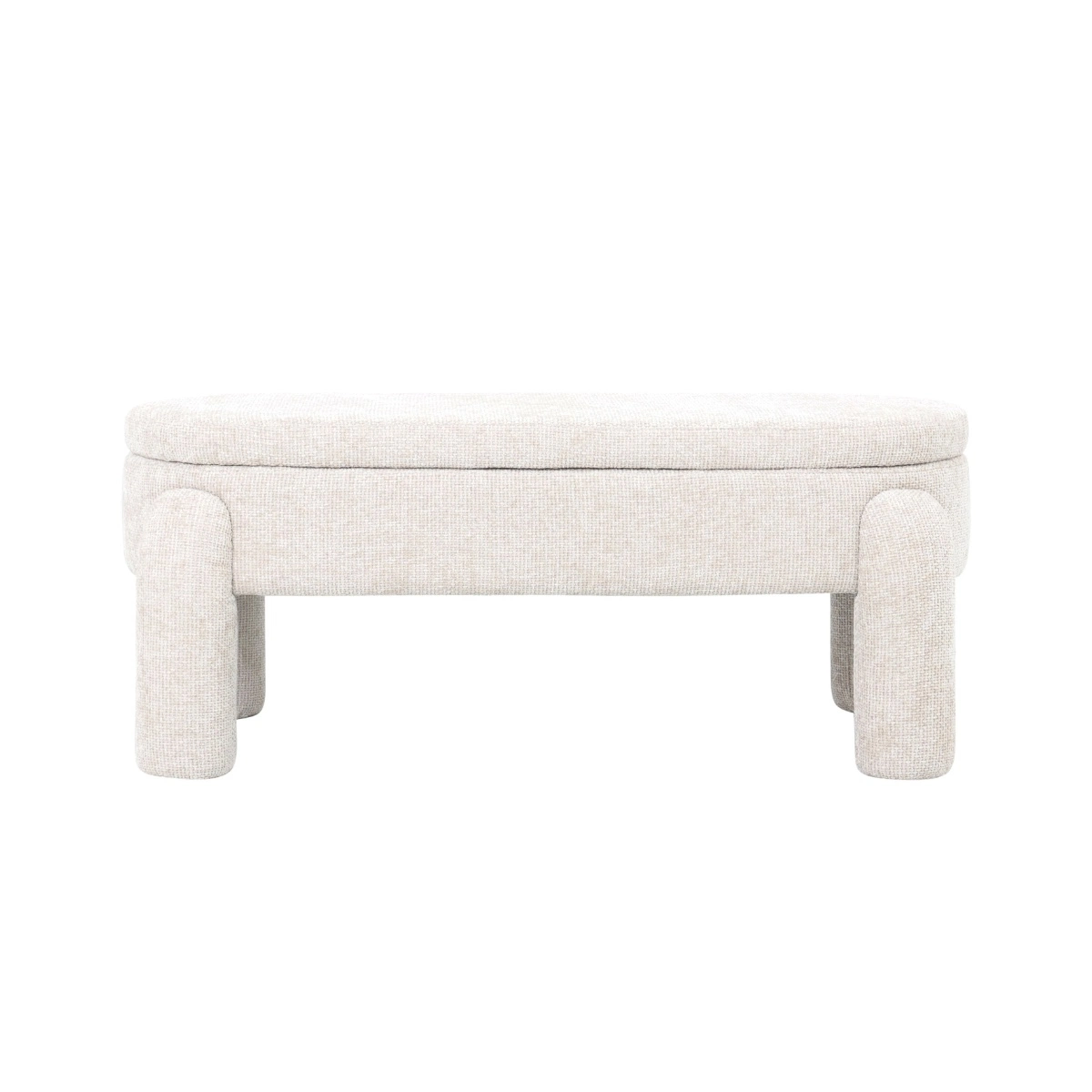 Sitzbank Truhenbank SUL 114 cm aufklappbar Sitzbezug beige Bank