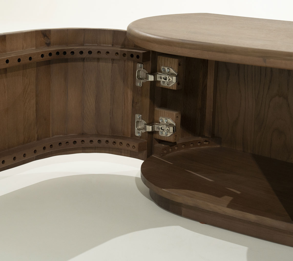 TV Möbel Lowboard Josh 240 cm Eiche Furnier dunkelbraun