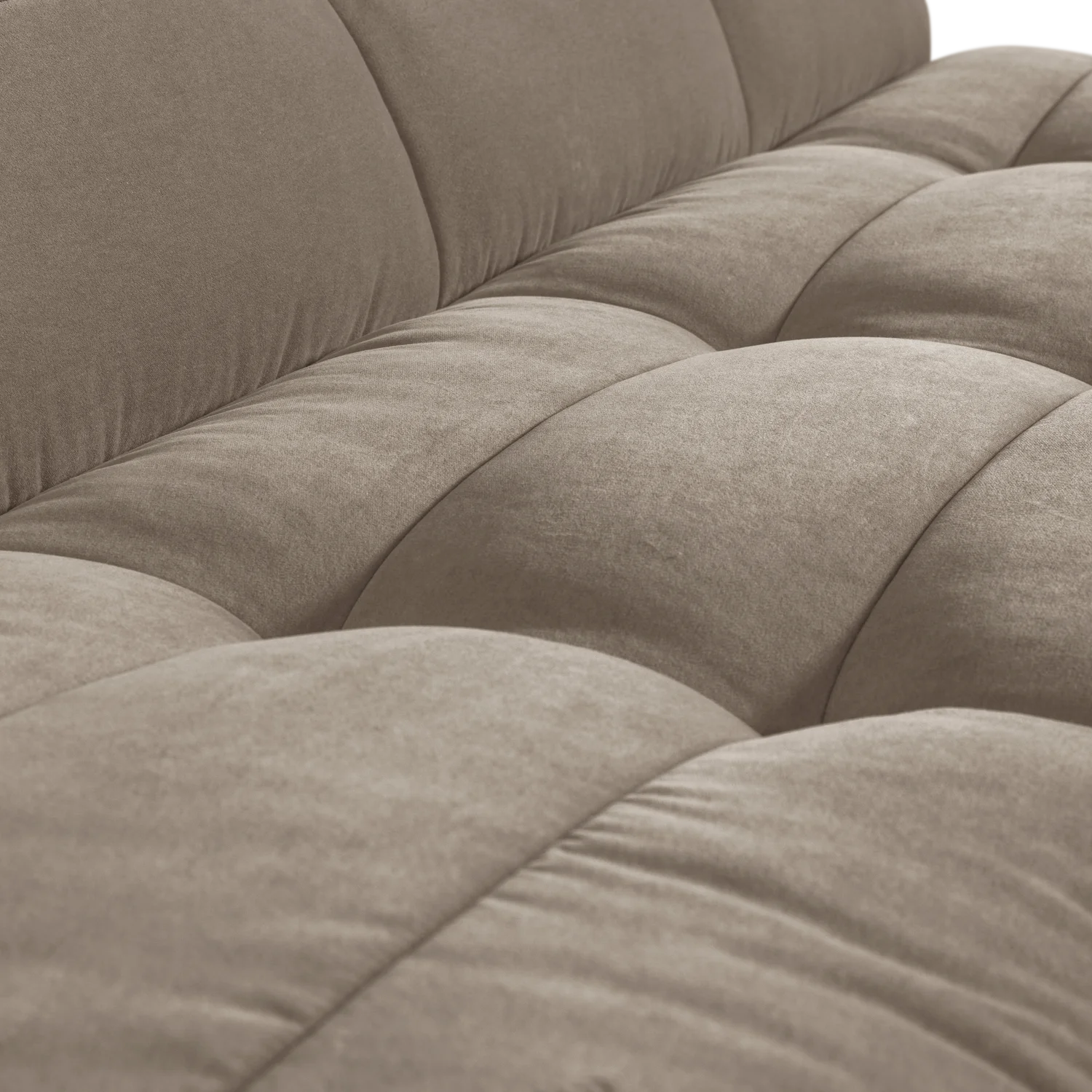  Esstischbank CLUSTER 164 cm Samt warm taupe Küchenbank gepolstert