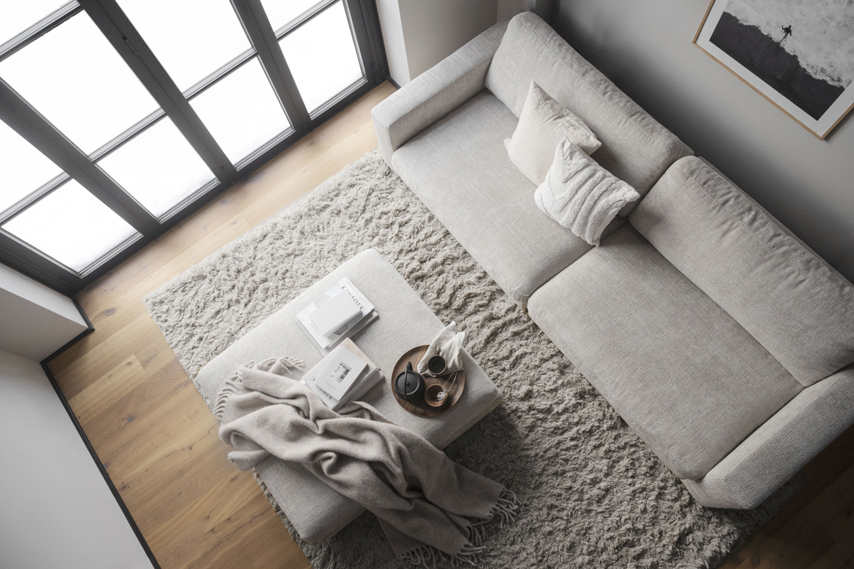 3-Sitzer Lounge Sofa ALMA hellgrau