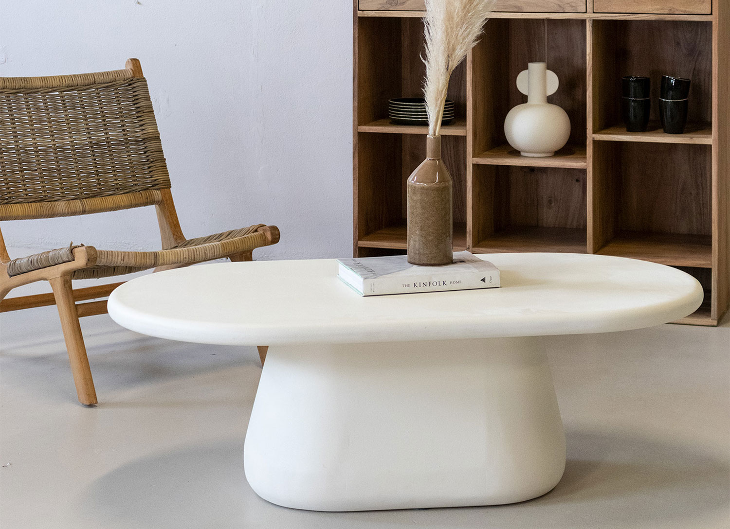 Couchtisch GRACIA oval 120 x 65 cm beige