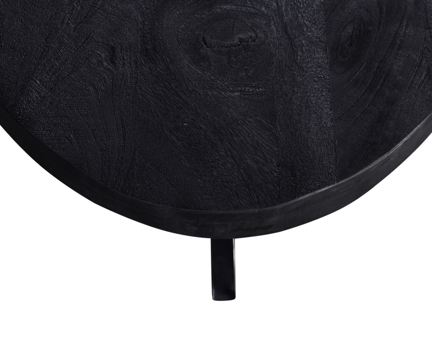Couchtisch MADISON oval 130 x 70 cm Mangoholz schwarz