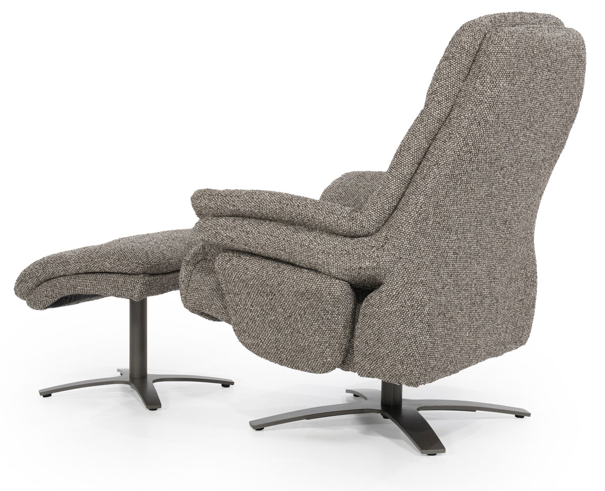 Relaxsessel Caleb elektrisch verstellb. mit Hocker Stoff taupe