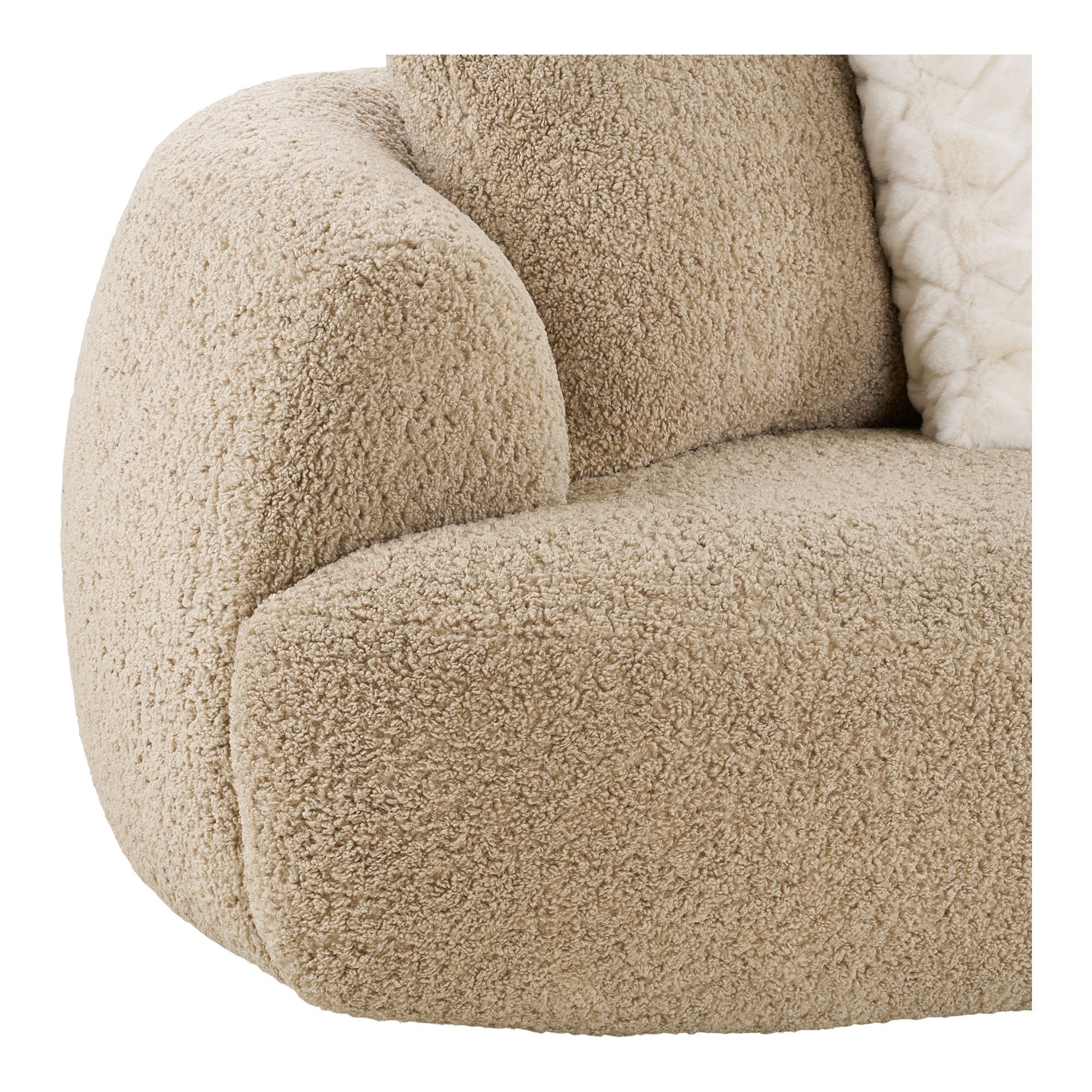4 Sitzer Sofa BALI 302 cm mit 4 Kissen Bezug hellbraun