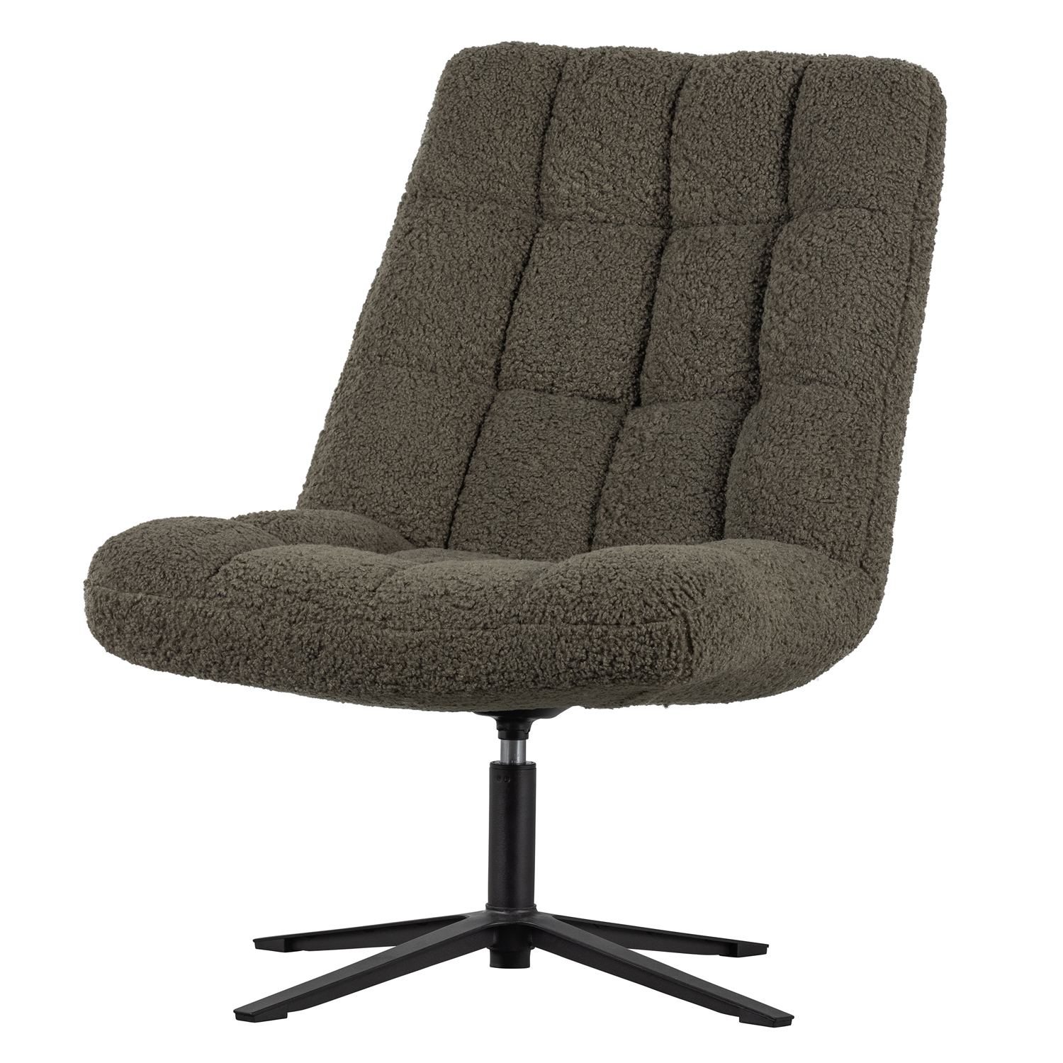 woood Lounge Sessel Job Teddystoff grün Drehsessel