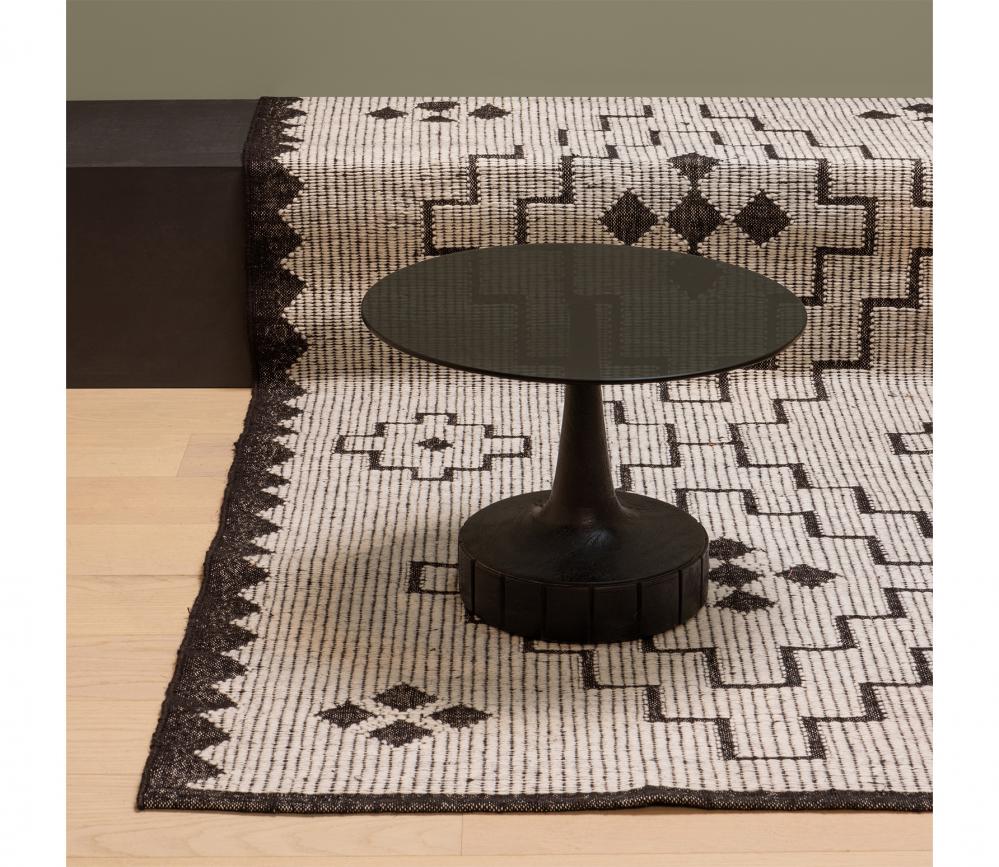 woood Beistelltisch SOYA rund Ø 60 cm mit Glasplatte