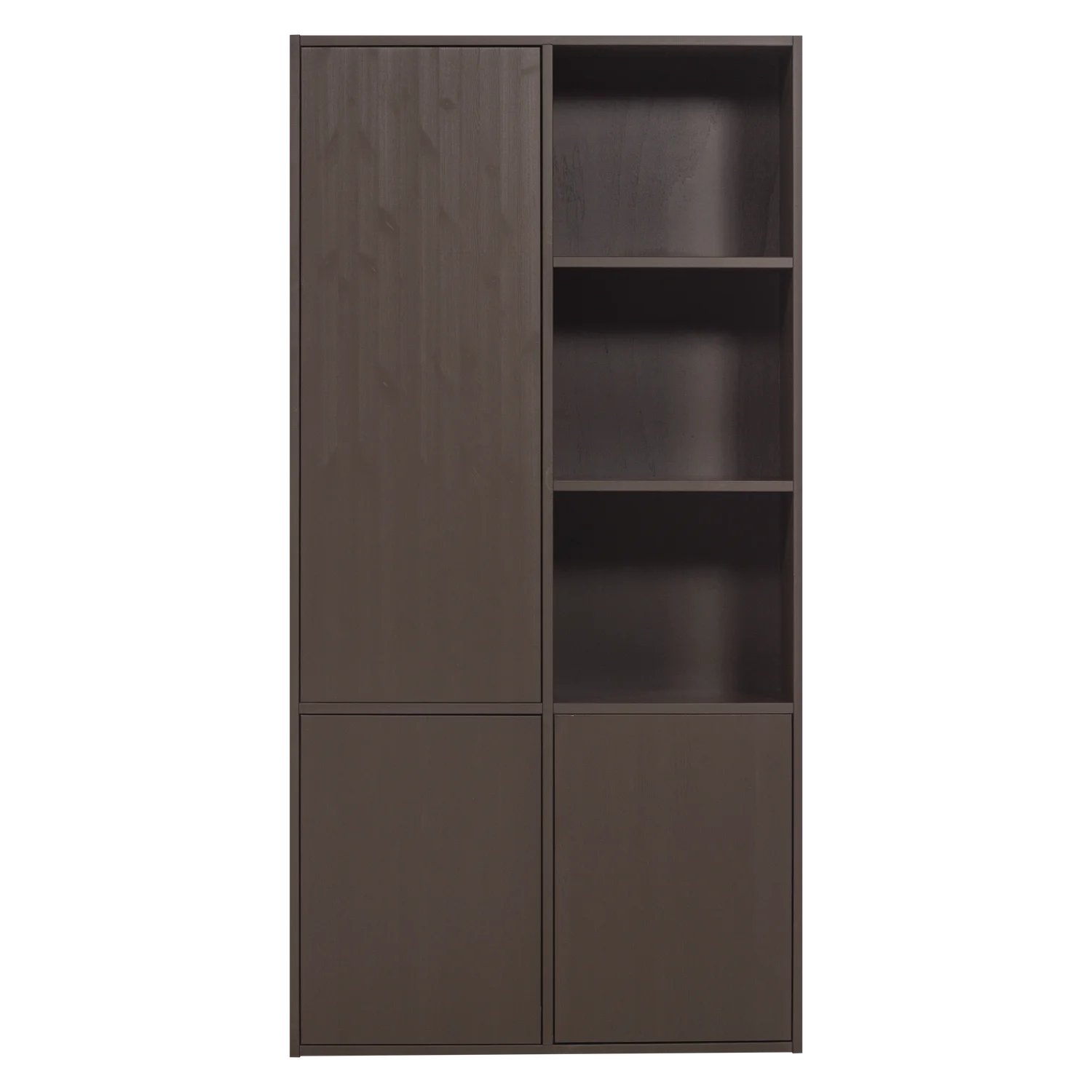 Schrank MEGGY links geschlossen 108 cm Holzschrank Kiefer Massiv mittelbraun