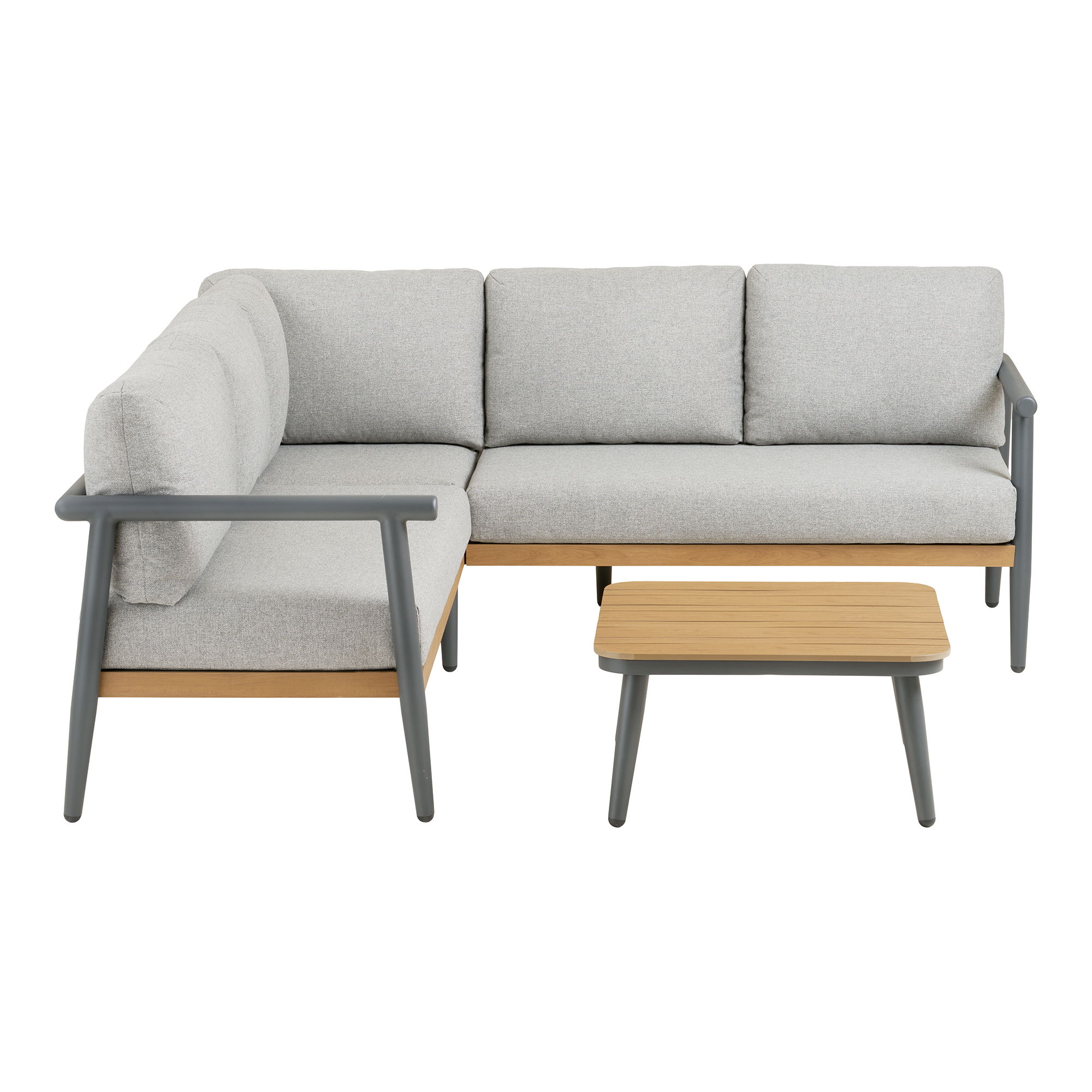 Garten Eck Lounge Garnitur ELLA Tisch Eckbank Nonwood Aluminium