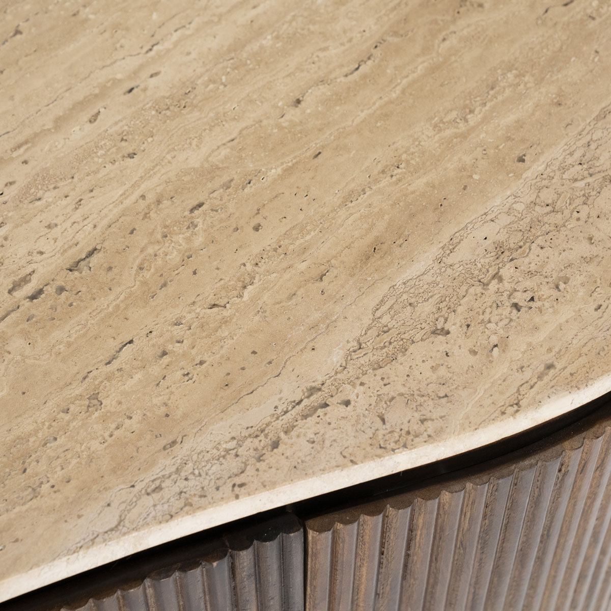Schreibtisch Mari 129 x 60 cm Mangoholz braun Travertin