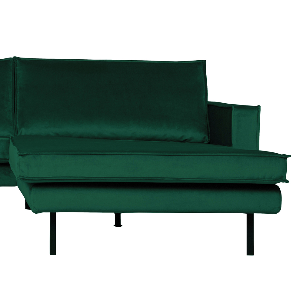 Eckgarnitur Rodeo Samt waldgrün Couch Sofa Ecksofa Longchair rechts