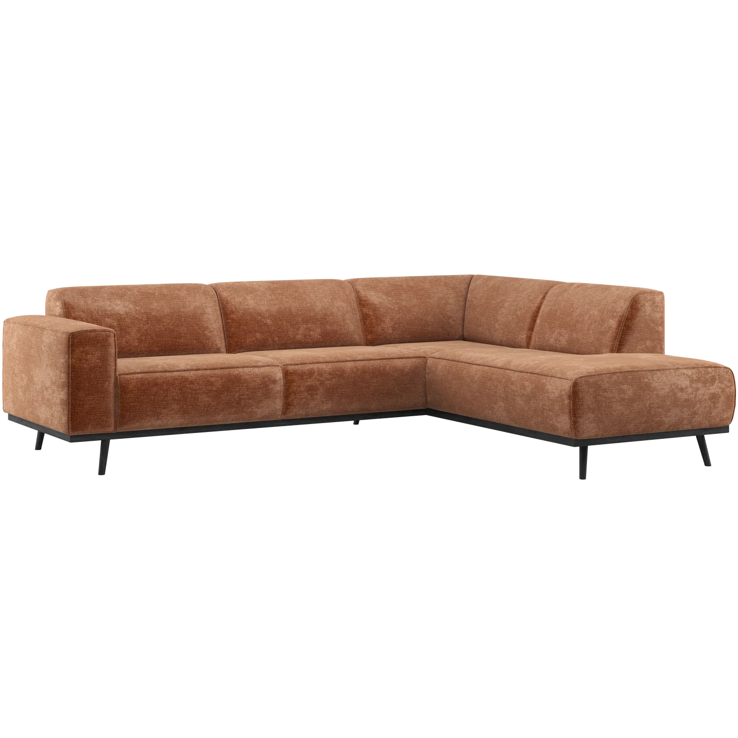 Eckgsofa STATEMENT Samt-Chenille terra Longchair rechts