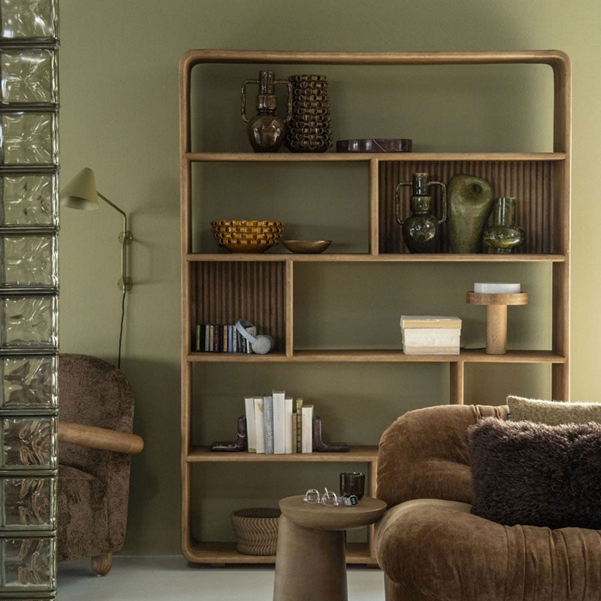 Bücherregal Regal Rigato groß H 200 cm Mango Massivholz braun