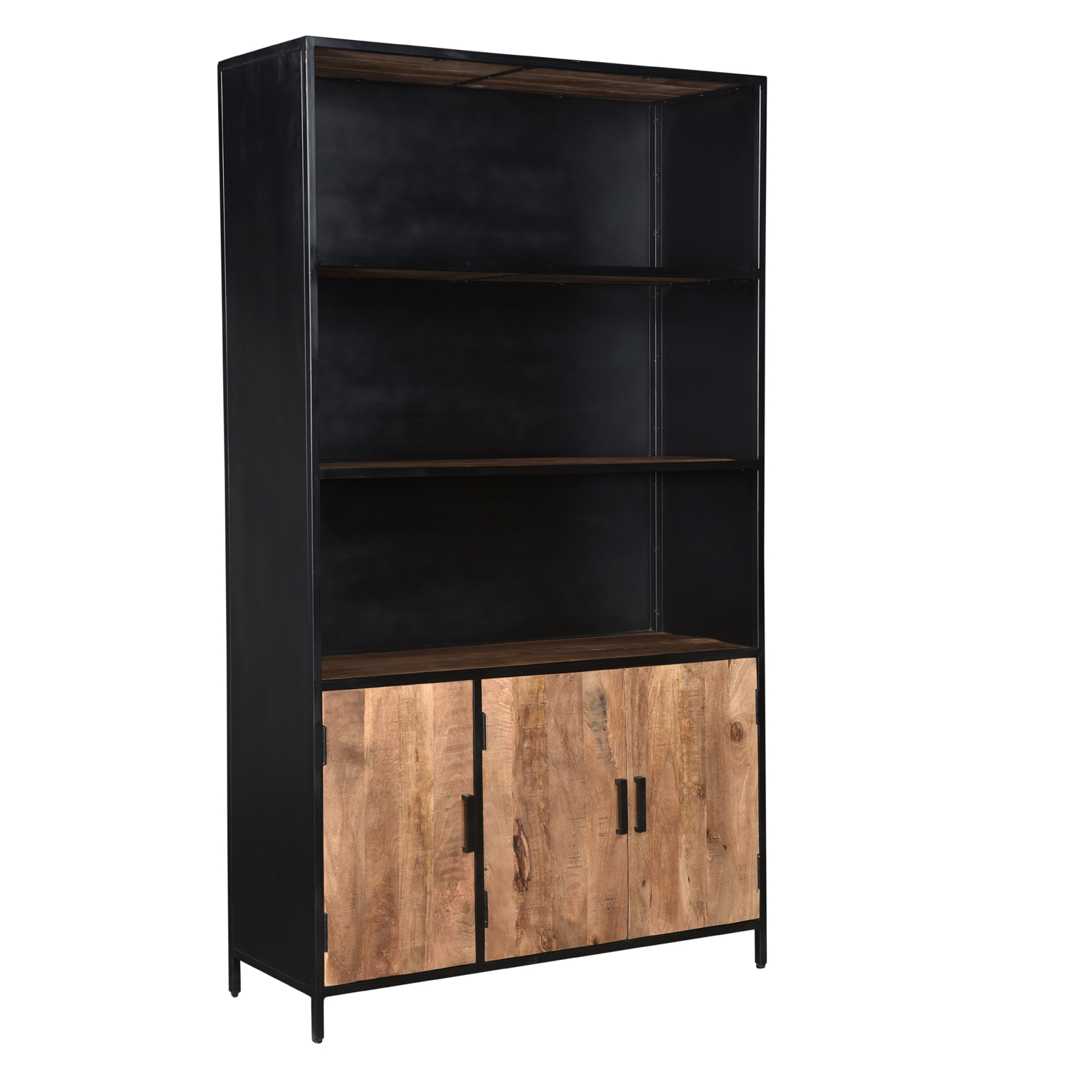 Schrank Regal mit Türen Sturdy B 120 cm Mangoholz massiv