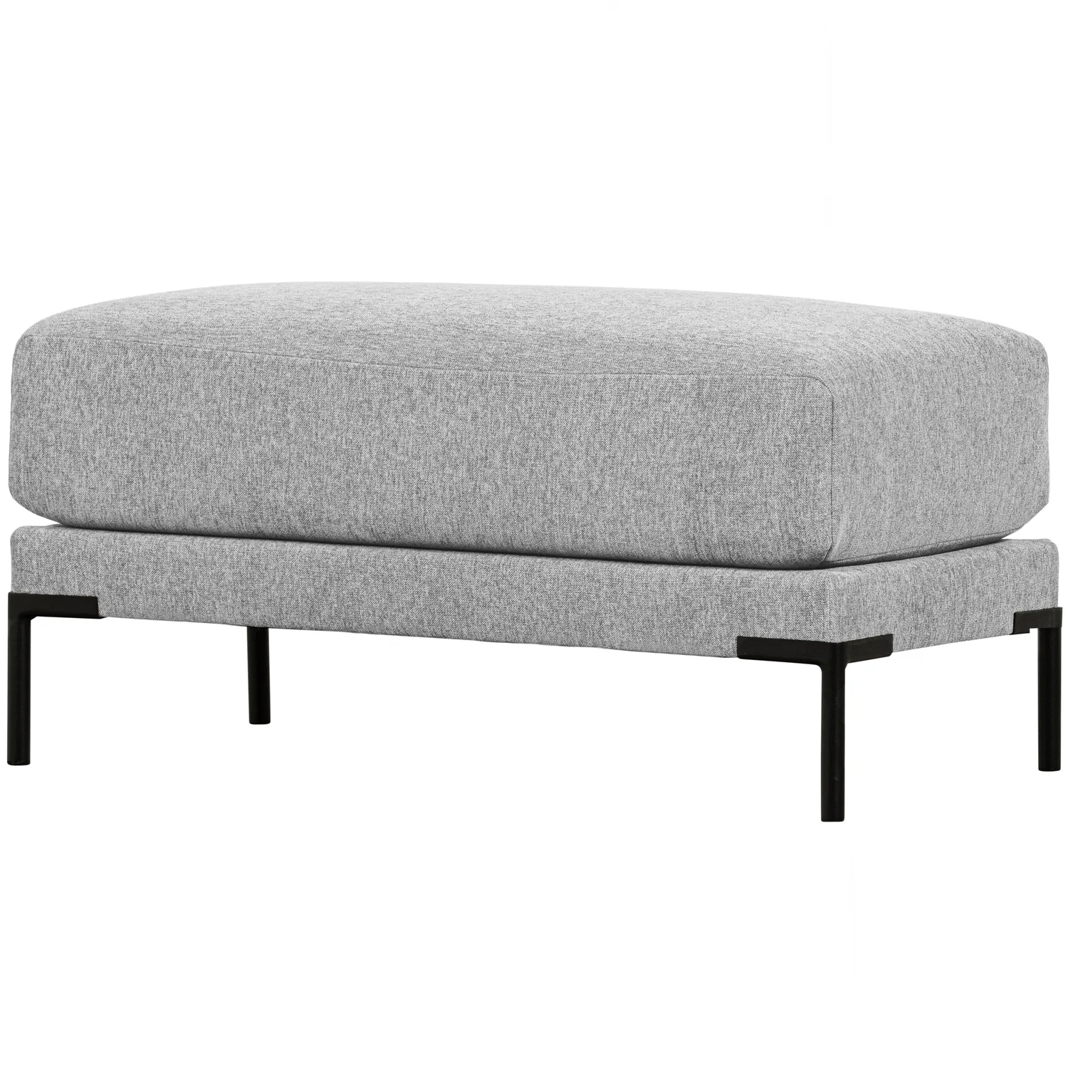 Hocker Fußhocker COUPLE Chenille Stoff hellgrau