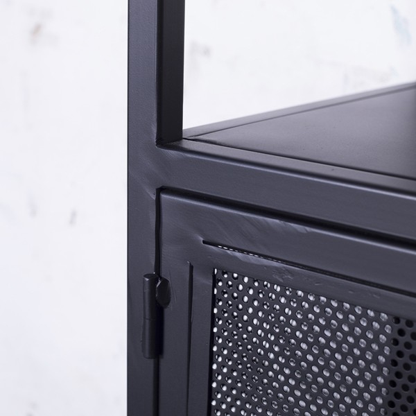 Industrie Regal Schrank Vicky Breite 116 cm Metall schwarz