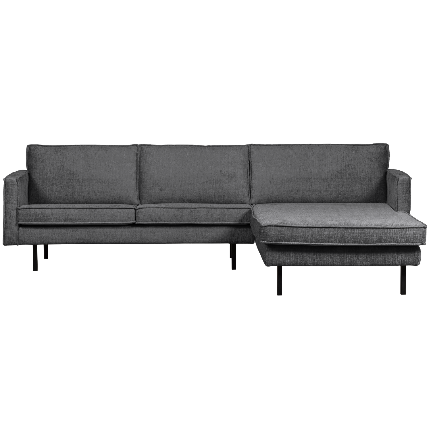 Eckgarnitur Rodeo Struktur Samt mountain Couch Sofa Ecksofa Longchair rechts
