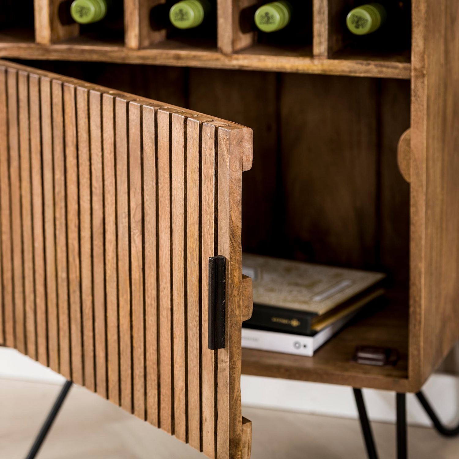 Weinschrank FARMLAND H 90 cm Mango Holz