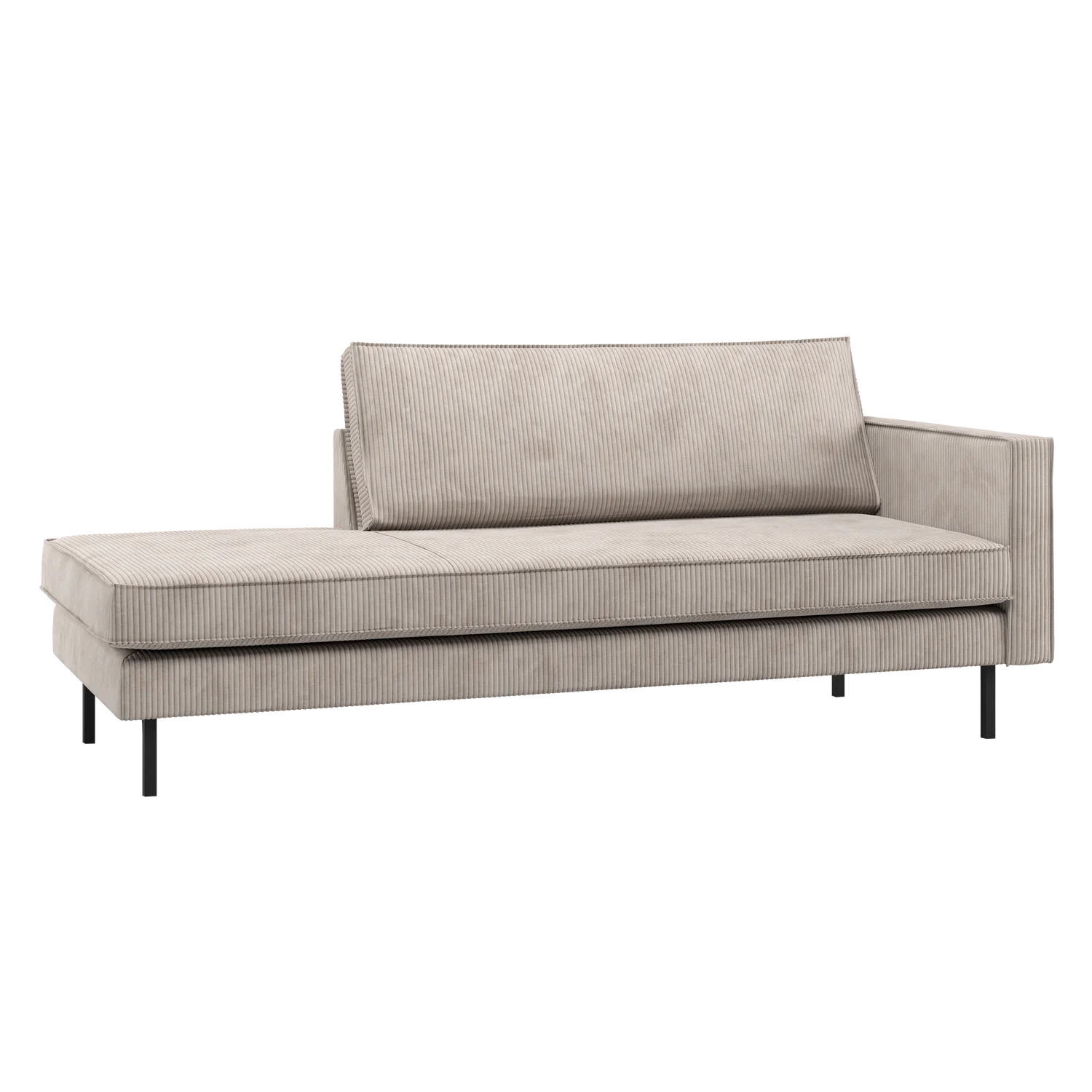 Sofa Chaiselongue RODEO Ripstoff ecru Recamiere rechts Tagesbett