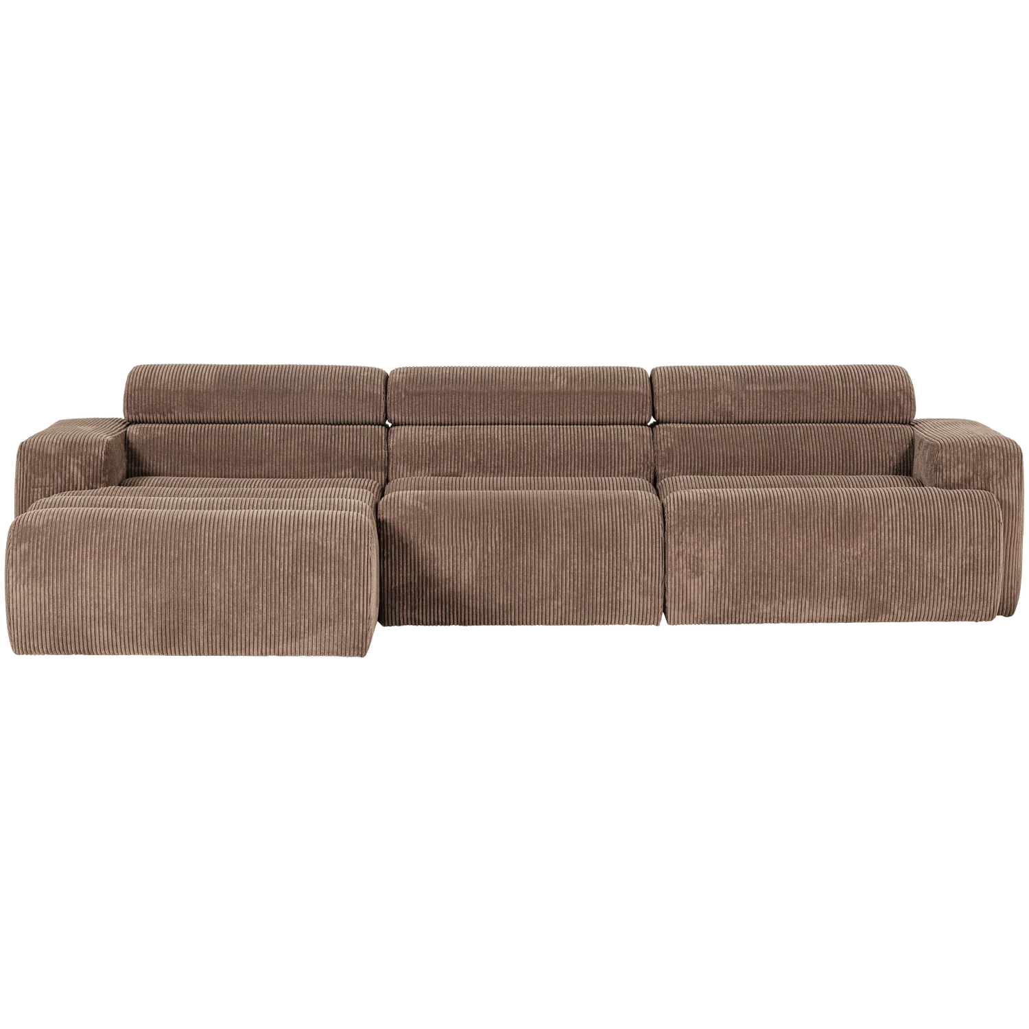 Ecksofa Sofa NOVI Bezug Rippstoff taupe Chaiselongue links