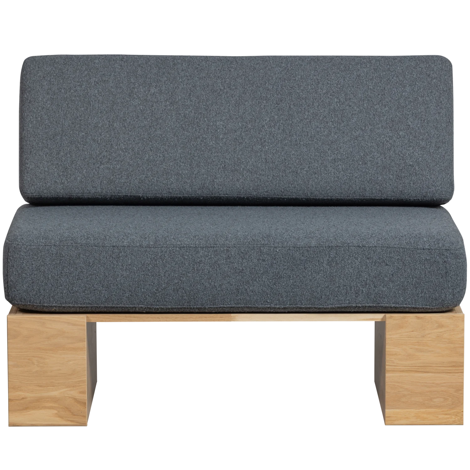 Esszimmerbank EAT UP 110 cm Eichenholz natur mit Sitzkissen denim