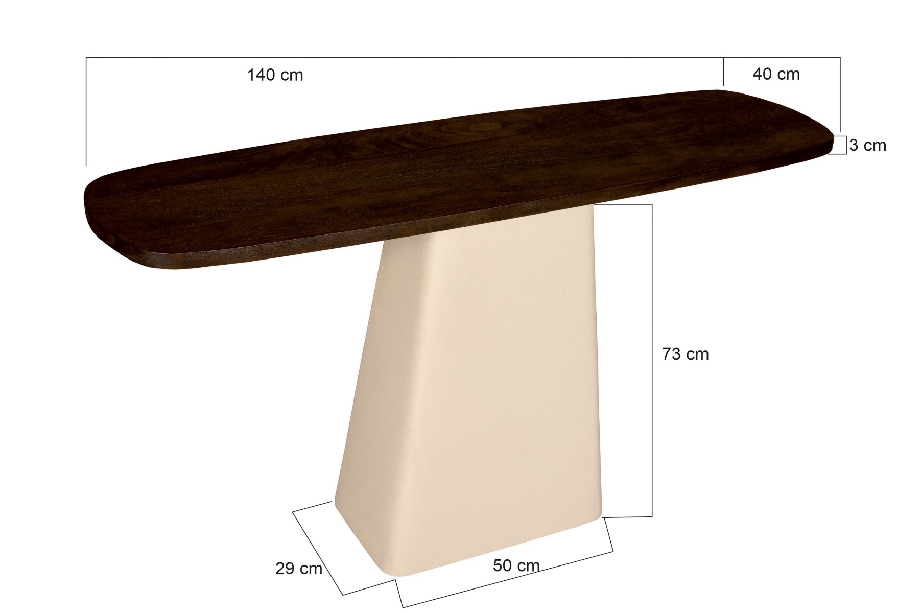 Konsolentisch Marron 140 x 40 cm Mangoholz braun Metall Anstelltisch