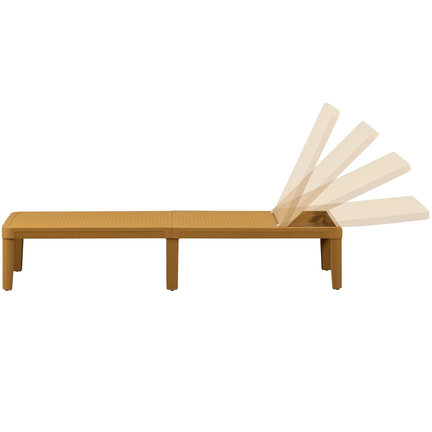 Gartenliege Sonnenliege JINTE 191 cm Kunststoff gelb