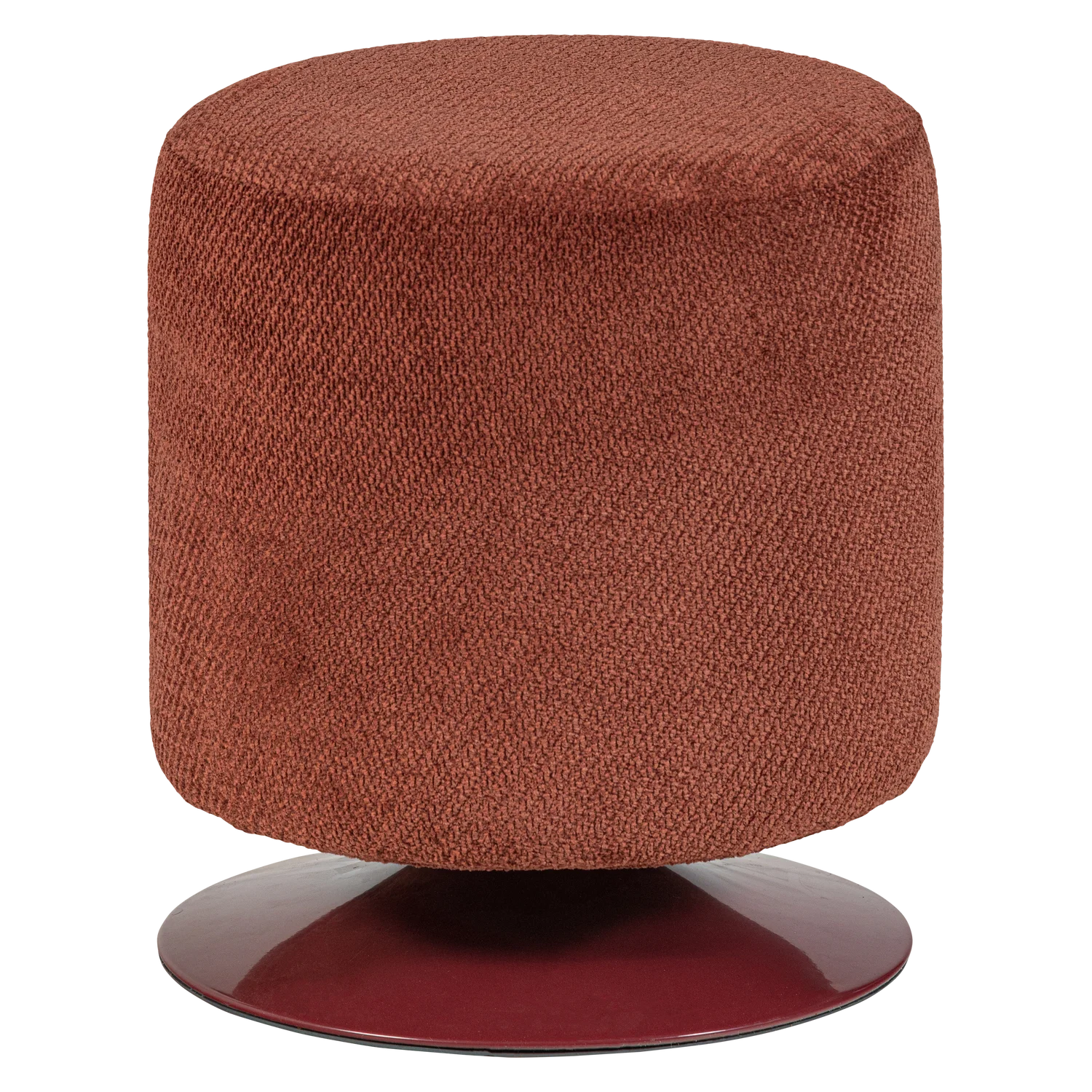 Hocker rund Ø 46 cm ISLEN drehbar Bouclé burgunderrot