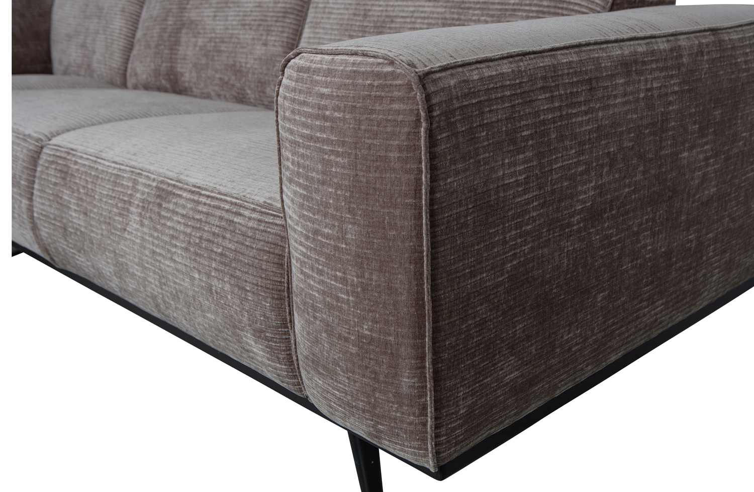 Ecksofa Statement Rib Cord taupe Chaiselongue links