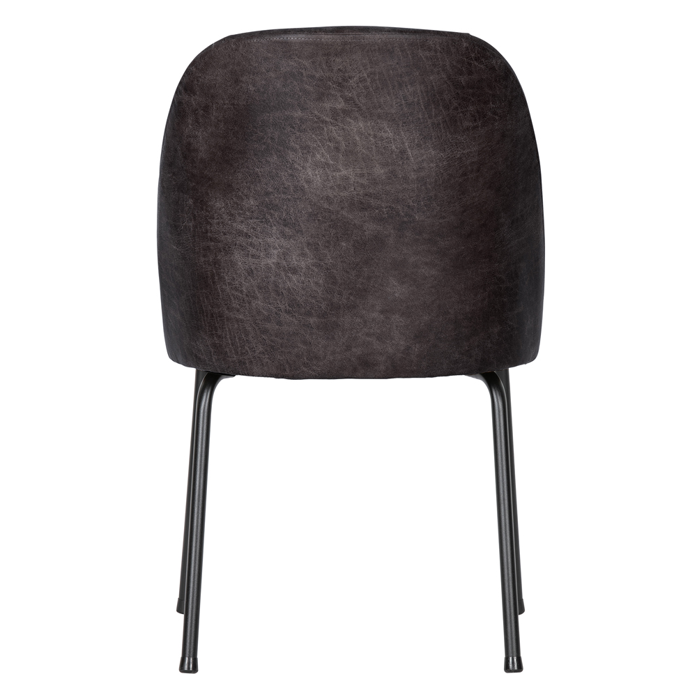 2er Set Stuhl Esszimmerstuhl Vogue Leder schwarz