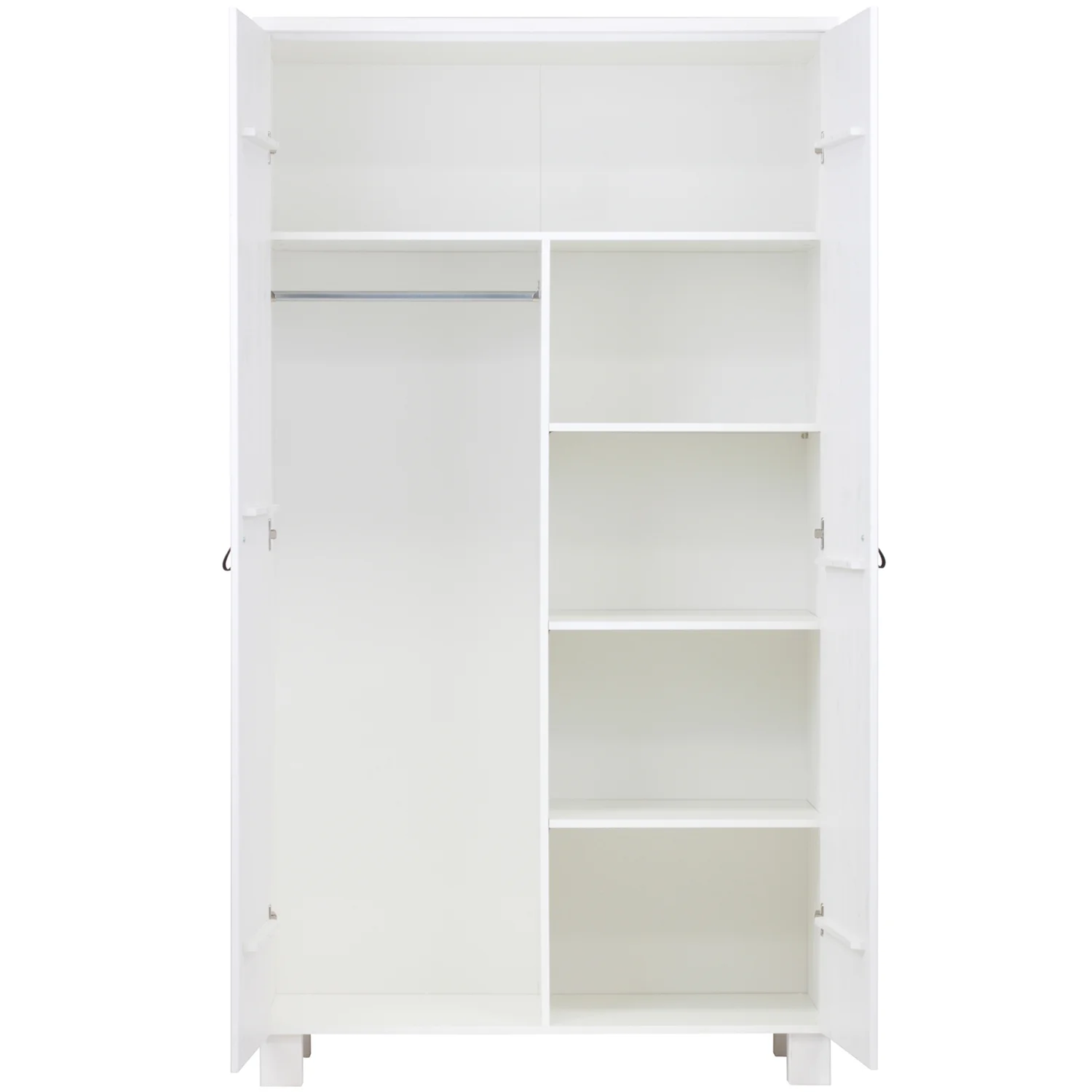Schrank Kleiderschrank Ties H 202 cm Kiefer weiß