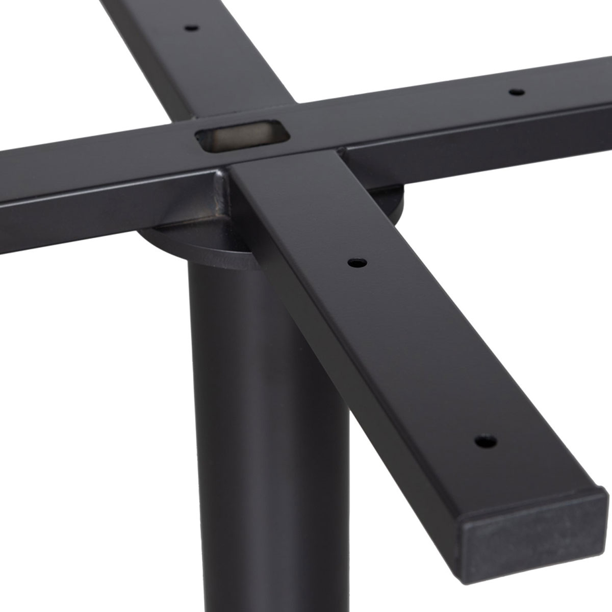 woood Tischgestell Bistro Rundrohrfuß Tischgestell Tisch Tischfüße Metall schwarz