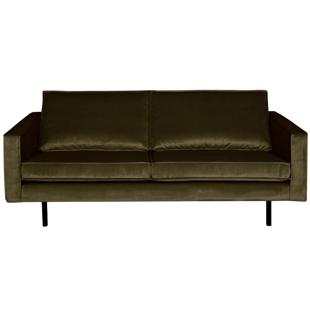 2,5 Sitzer Sofa Rodeo Samt dunkelgrün Couch Garnitur Samtsofa Couchgarnitur