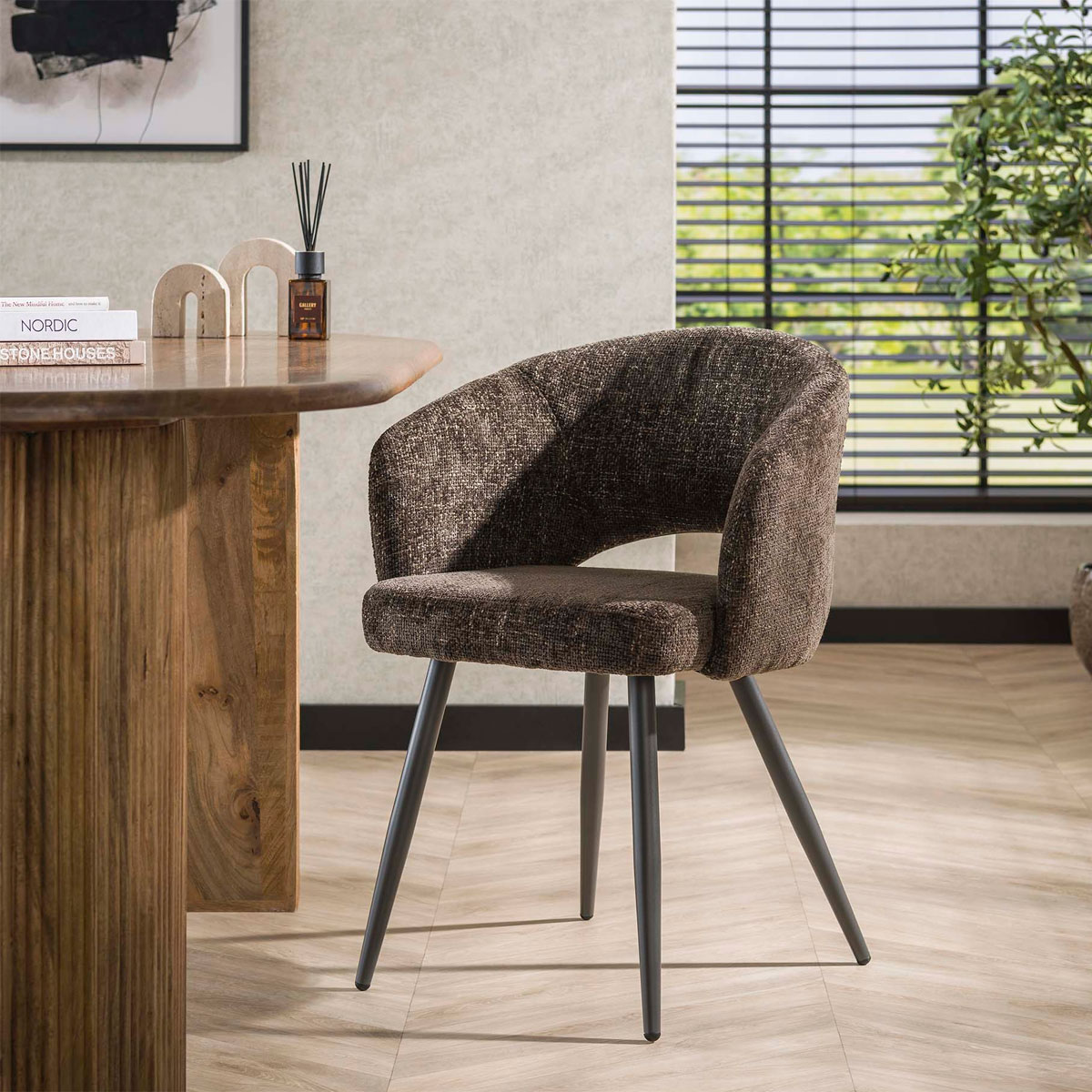 2er SetArmlehnstuhl Polsterstuhl Saloon Tissee braun