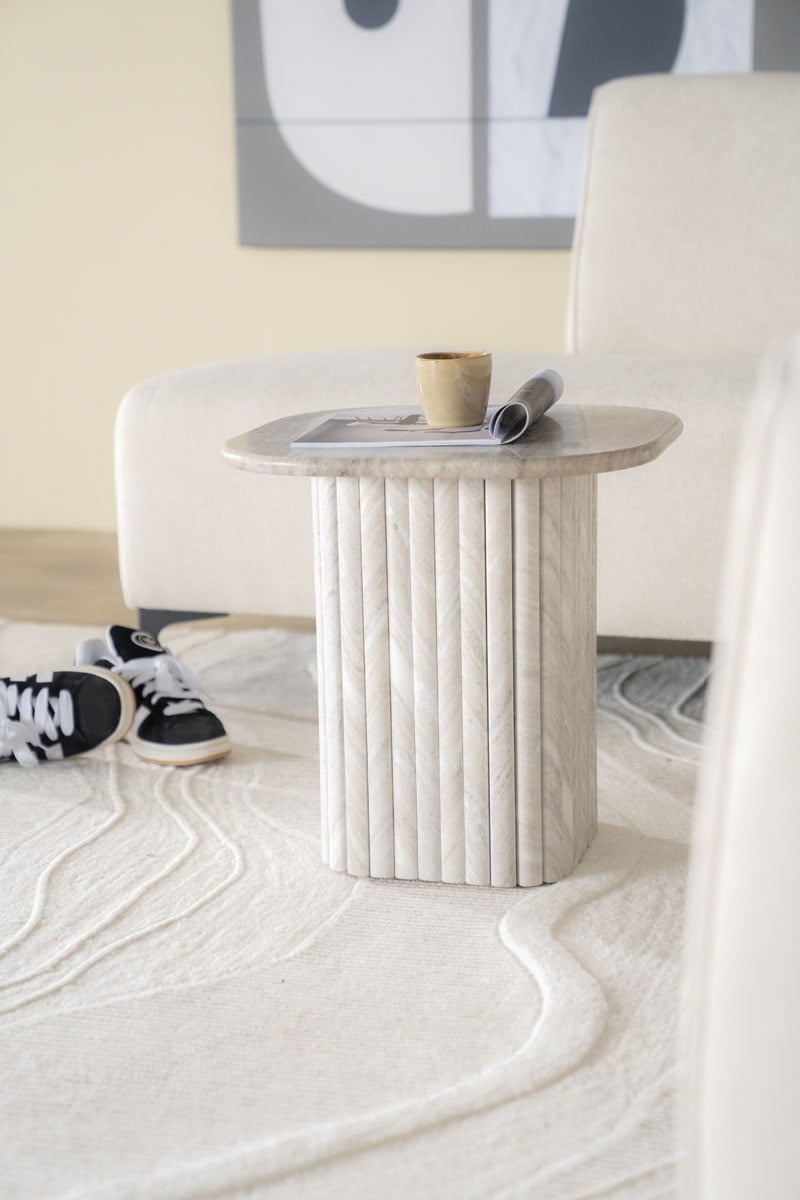 Beistelltisch Dorique H 45 cm Marmor creme