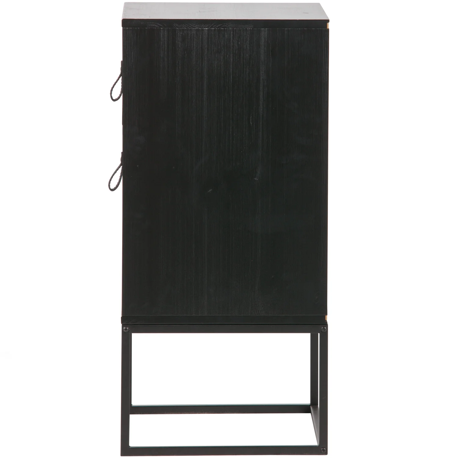 Nachtschränkchen ZOLA H 74 cm mit Schublade und Tür  Metall Kiefernholz schwarz