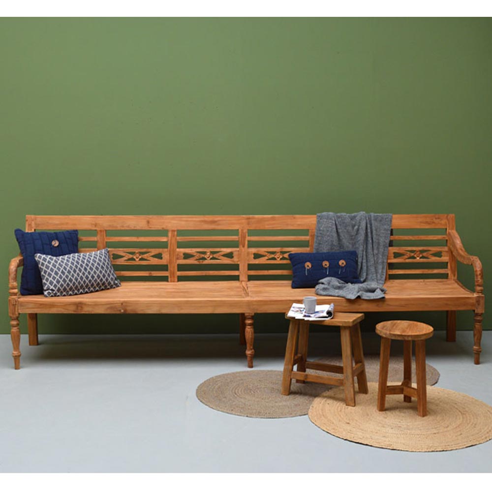 Nostalgie TEAK Gartenbank 300 cm Teakholz Holzbank