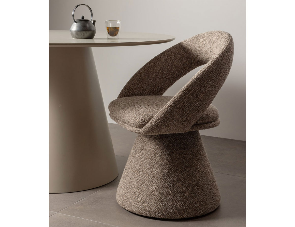 woood Esszimmer Stuhl Winter drehbar Webstoff natur melange