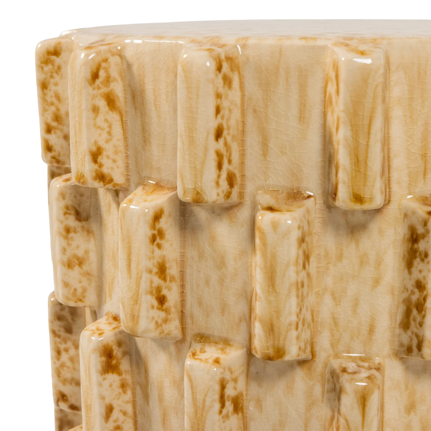 Beistelltisch AXU Ø 35 cm Keramik sandfarben