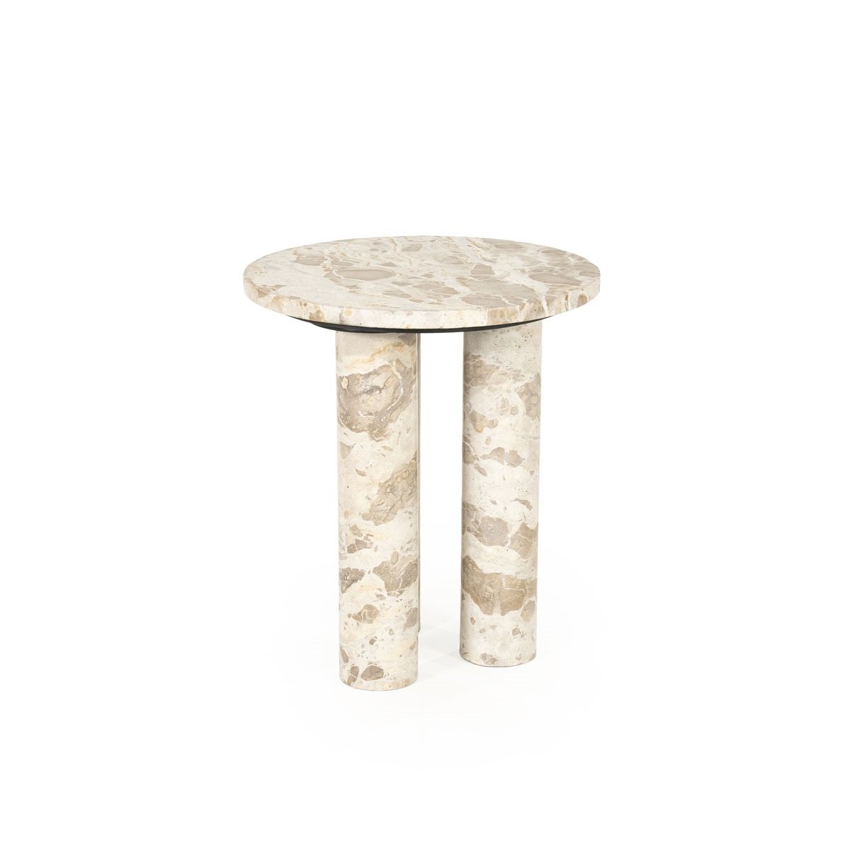 Beistelltisch Marmo Ø 40 cm Marmor beige  