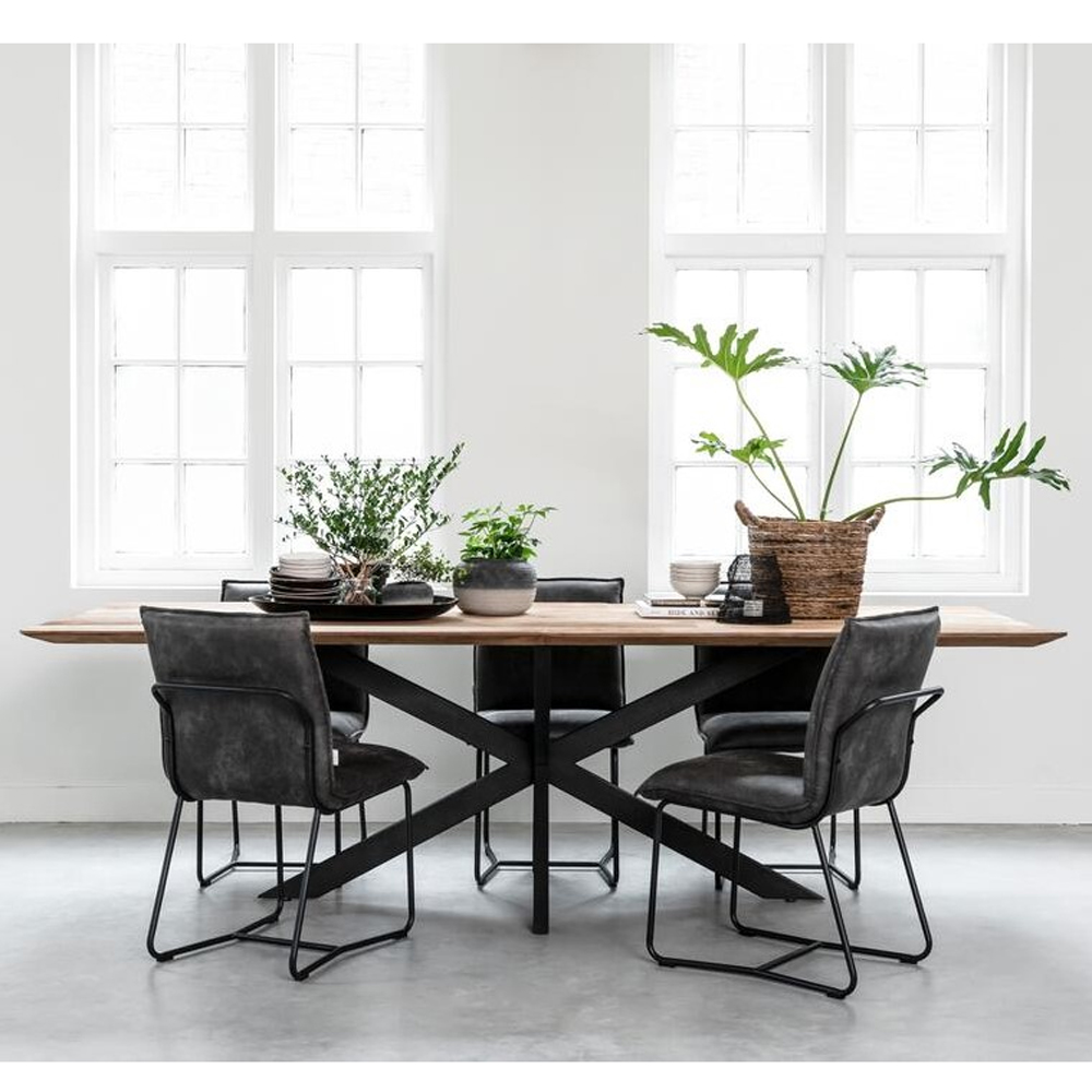 DTP HOME Esstisch Curves 210 x 100 cm Teakholz Metall