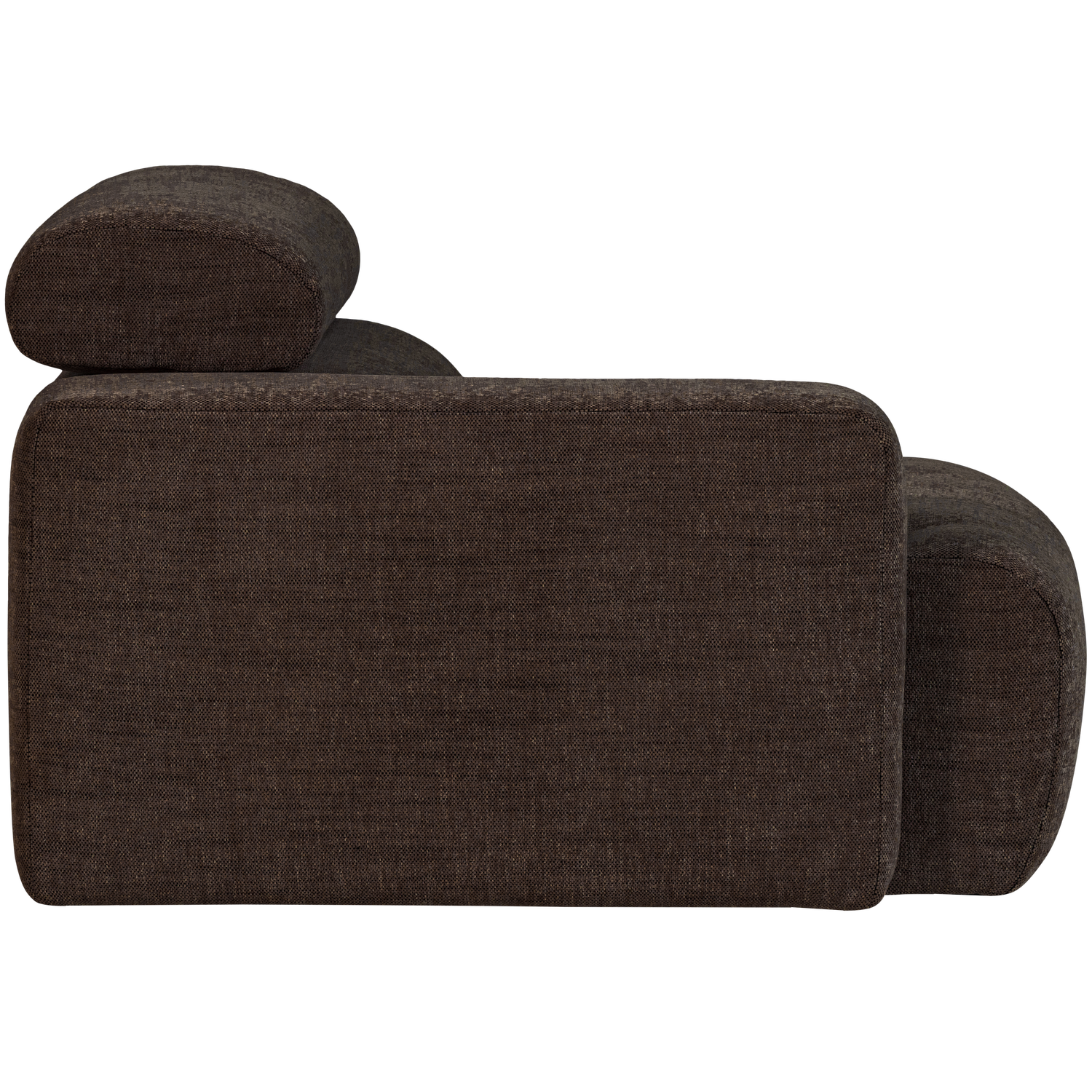 Sofaelement NOVI mit Armlehne links Element Webstoff dunkelbraun melange