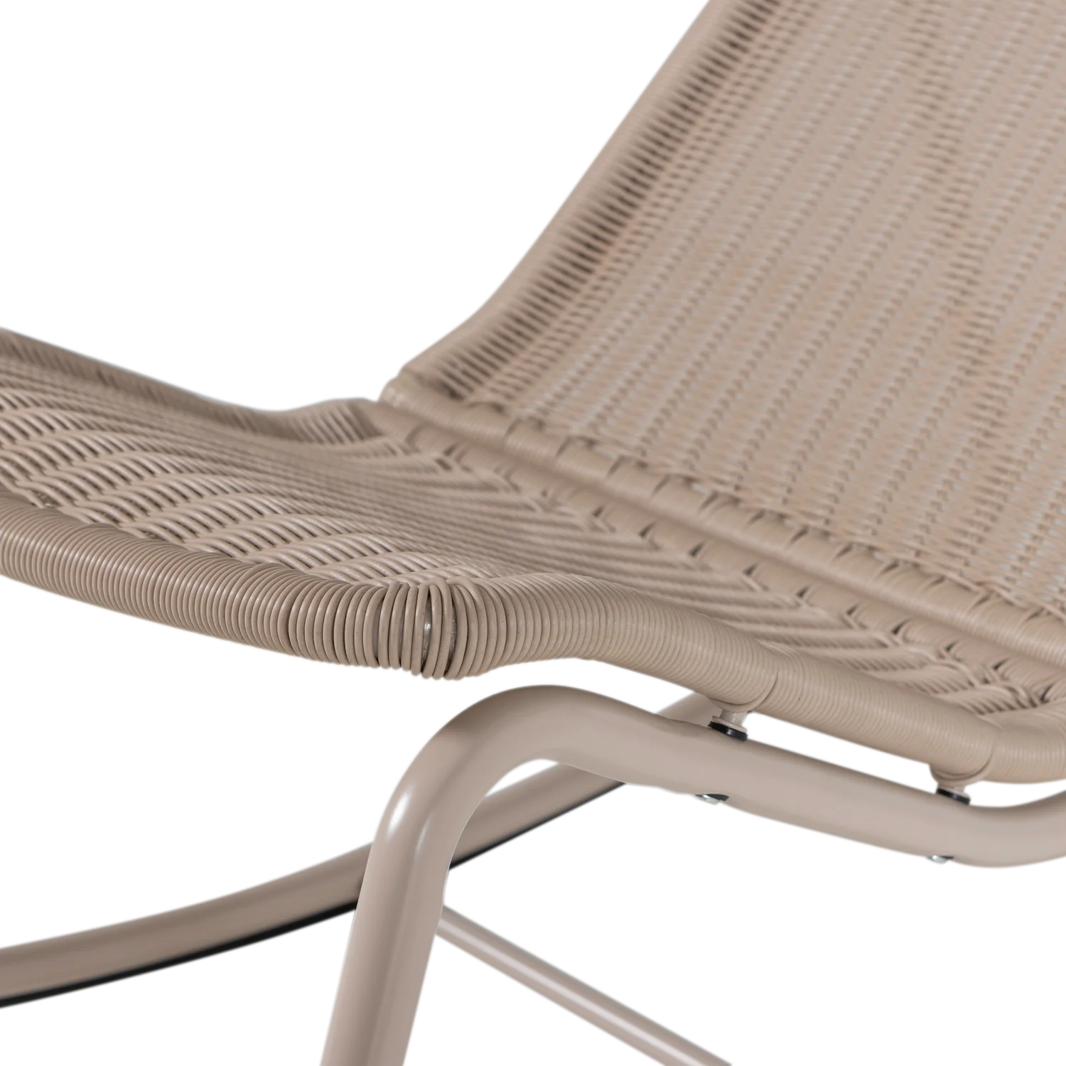 Outdoor Schaukelstuhl Gartenstuhl TOM Metall Kunstrattan sandfarben