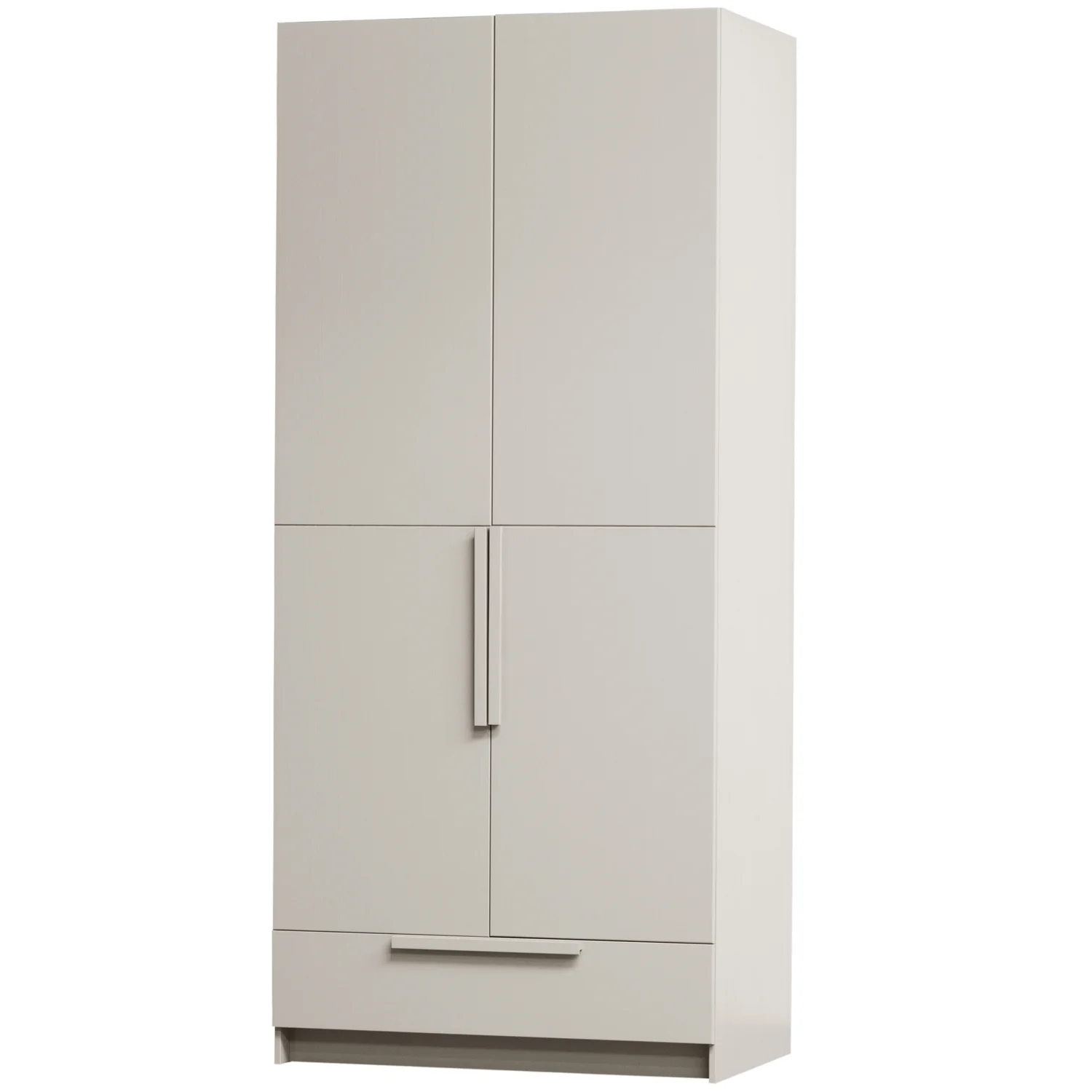 Kleiderschrank PURE B 95 cm 2-türig Kiefernholz staubgrau