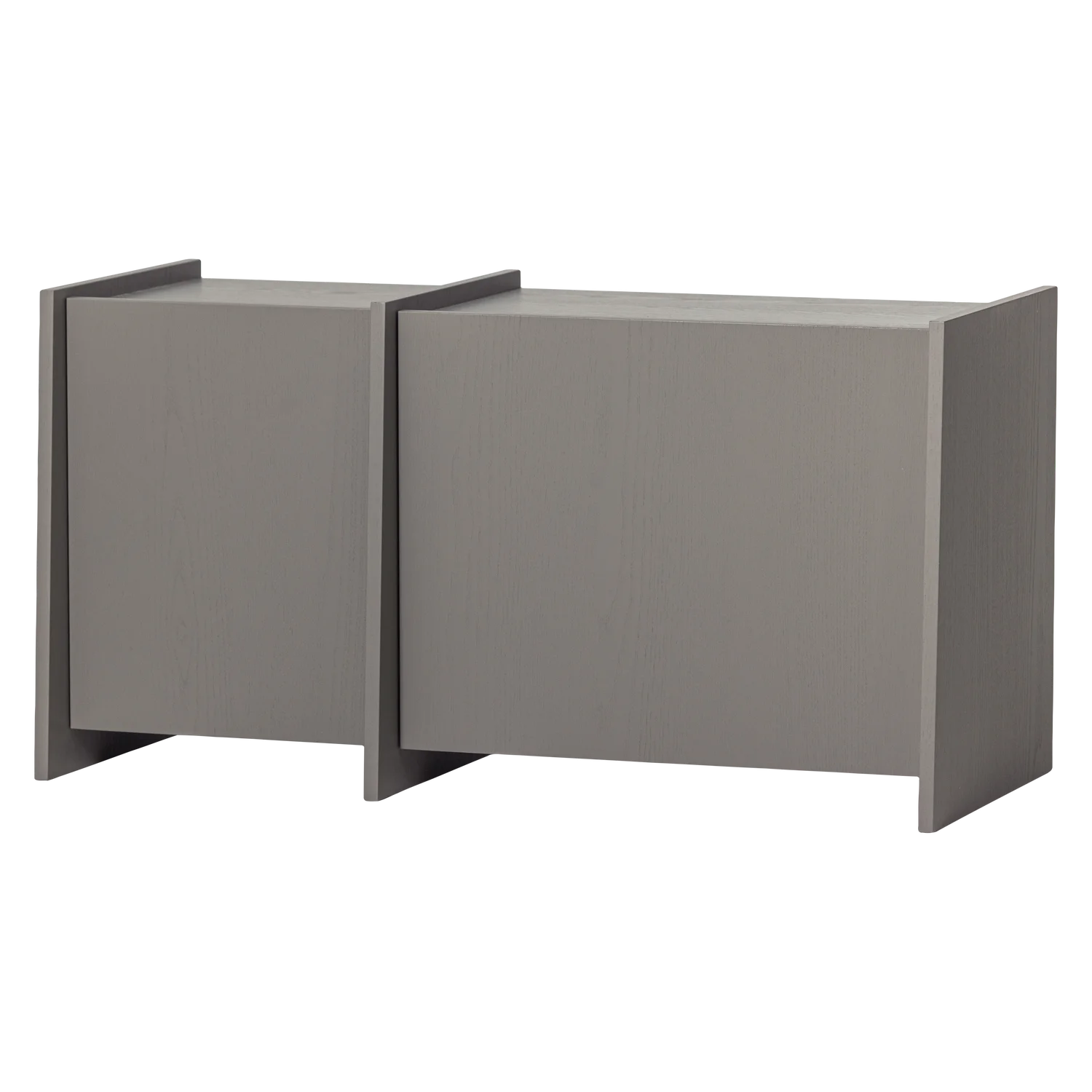 TV Möbel BROCK 102 cm Esche Furnier warmgrau Kommode Lowboard