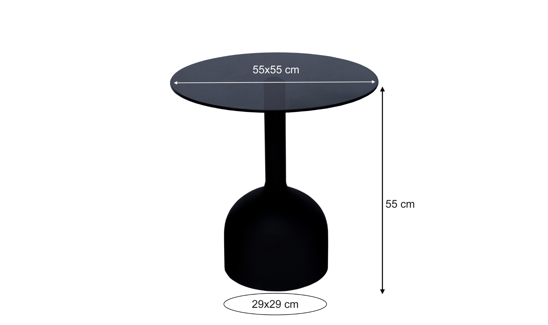 Couchtisch Isa rund Ø 55 cm Glasplatte schwarz 