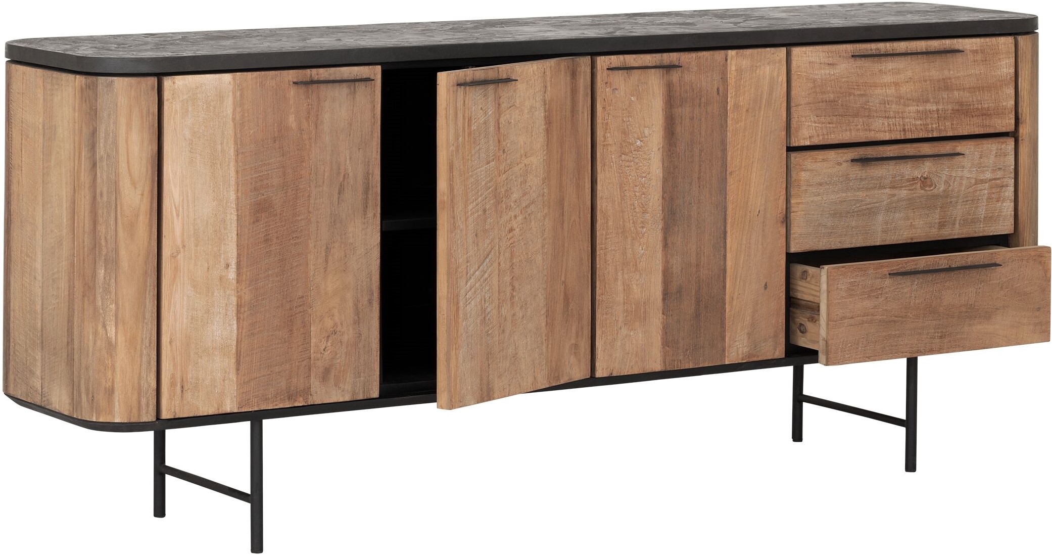 Sideboard Soho 200 cm recyceltes Teakholz Mortex Kommode
