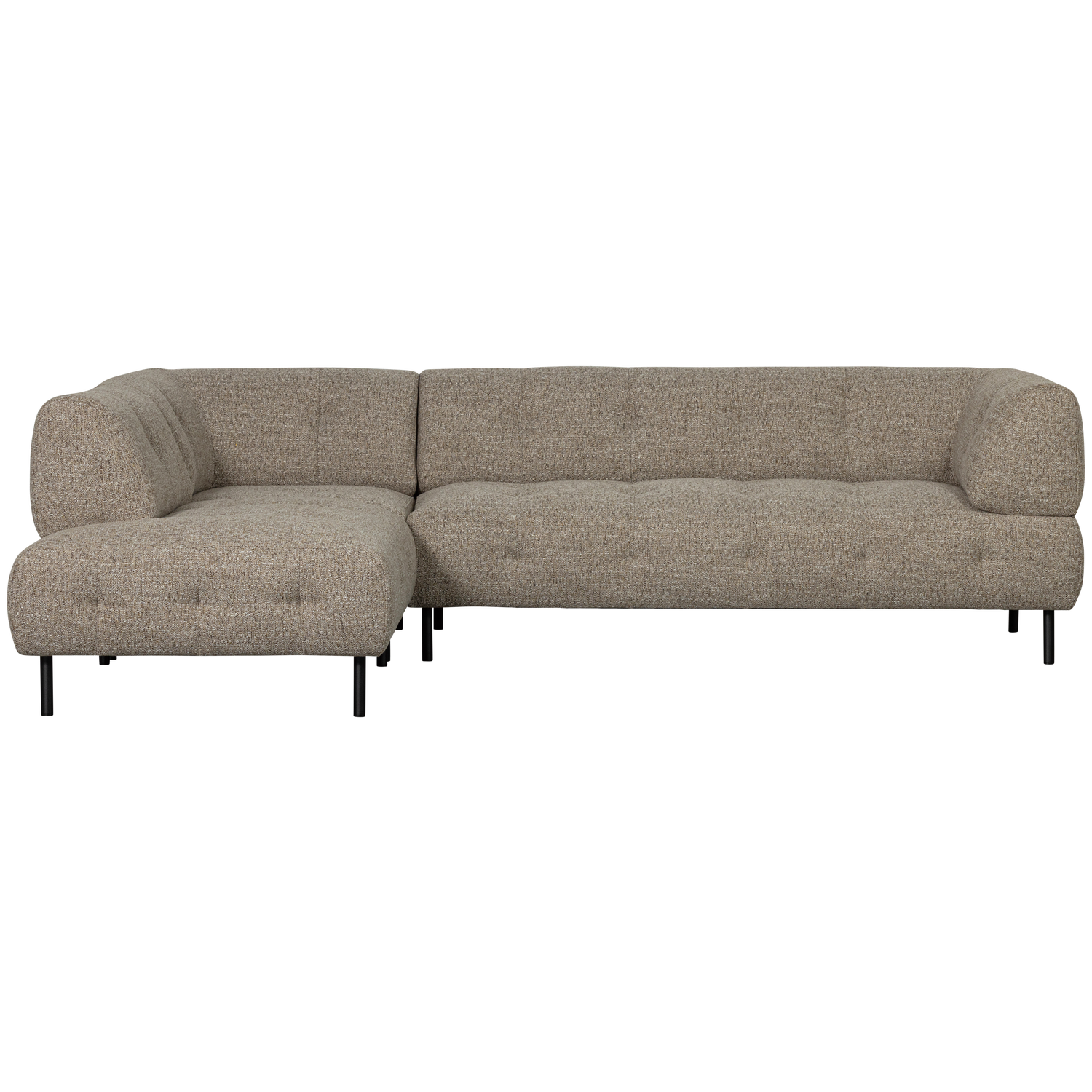 Lloyd Ecksofa links grober Webstoff braun-melange