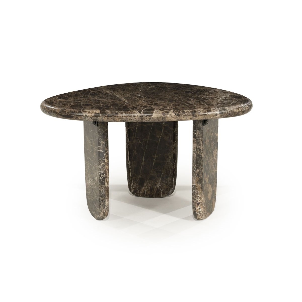 Couchtisch Devin 65,5 x 56,5 cm Emperador Marmor braun schwarz